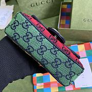 Gucci Marmont Ebony Diagonal Matelassé Original GG Canvas Red Patchwork – 476433 – 16.5x10.2x5.1cm - 6