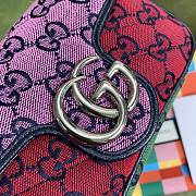 Gucci Marmont Ebony Diagonal Matelassé Original GG Canvas Red Patchwork – 476433 – 16.5x10.2x5.1cm - 2