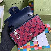 Gucci Marmont Ebony Diagonal Matelassé Original GG Canvas Red Patchwork – 476433 – 16.5x10.2x5.1cm - 3