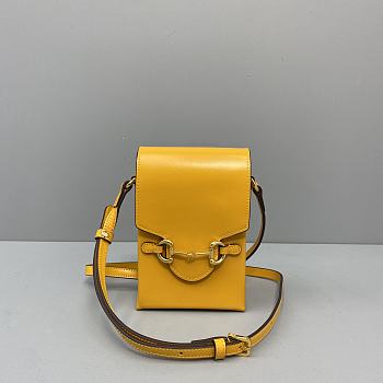 Gucci GG Liberty 1955 Horsebit Mobile Phone Bag Yellow – 2278 –170x11x4 cm