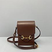 Gucci GG Liberty 1955 Horsebit Mobile Phone Bag Brown– 2278 –170x11x4 cm - 1