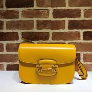 Gucci Horsebit 1955 shoulder bag yellow leather  – 602204 –25x18x8 cm - 1