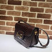 Gucci Horsebit 1955 Shoulder Bag Brown Crocodile – 602204 –25x18x8 cm - 2
