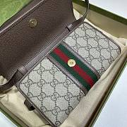 Gucci Ophidia Mini Bag Beige And Ebony GG Supreme Canvas  – 645082 – 19.5x12x3.5cm - 5