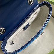 Gucci GG Marmont Multicolour Light Blue And Blue Diagonal Matelassé GG Canvas Shoulder Bag – 446744 – 22x13x6cm - 5