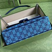 Gucci GG Marmont Multicolour Light Blue And Blue Diagonal Matelassé GG Canvas Shoulder Bag – 446744 – 26x15x7cm - 6