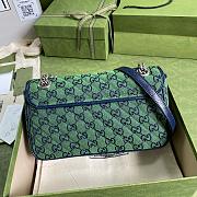 Gucci GG Marmont Multicolour Light Blue And Green Diagonal Matelassé GG Canvas Shoulder Bag – 446744 – 26x15x7cm - 5