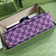 Gucci GG Marmont Multicolour Light Blue And Pink Diagonal Matelassé GG Canvas Shoulder Bag – 446744 – 26x15x7cm - 3