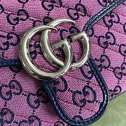 Gucci GG Marmont Multicolour Light Blue And Pink Diagonal Matelassé GG Canvas Shoulder Bag – 446744 – 26x15x7cm - 4