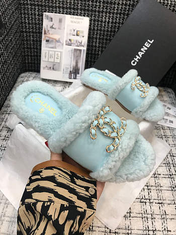 Chanel Slipper Blue