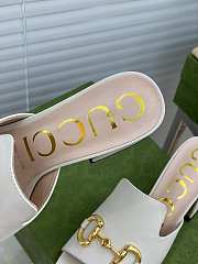 Gucci Women's slide sandal with Horsebit White Leather - ‎655412 - 4