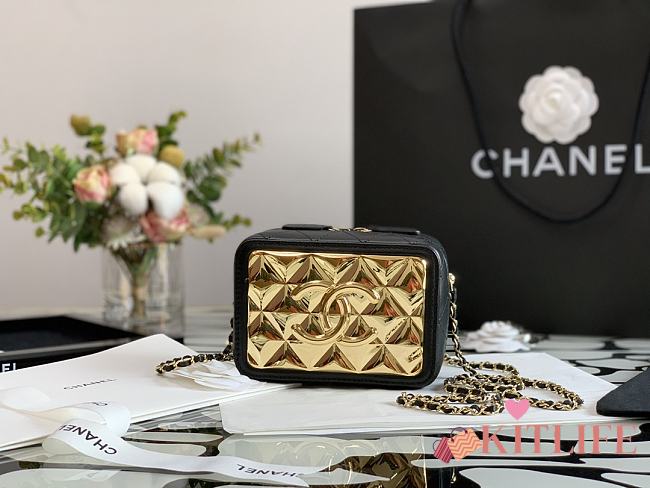 Chanel 21K Small Vanity Case leather handle black – 99105 – 15x11x6.5cm - 1