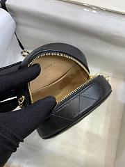 Chanel 21K Small Round Vanity Case leather handle black - 6
