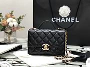 Chanel 21K Portable Mirror Box Handbag Black –99105– 12x5x17cm - 1