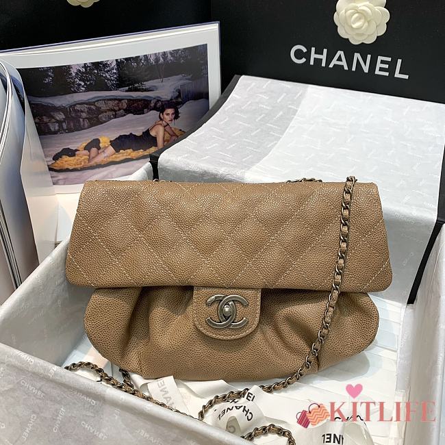 Chanel Vintage Flap Bag Brown Ball Pattern – 2910 - 30x18x4cm - 1