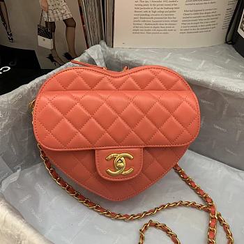 Chanel Vintage Heart Flap Bag Lambskin Orange – AS2060 - 20×17×6.5