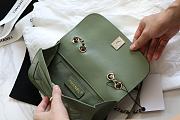 Chanel Flap Bag Lambskin Orange With Light Gold Double C Buckle Green –12×20×8cm - 4