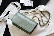 Chanel Flap Bag Lambskin Orange With Light Gold Double C Buckle Green –12×20×8cm - 6