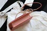 Chanel Flap Bag Lambskin Orange With Light Gold Double C Buckle Pink –12×20×8cm - 2