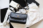 Chanel Flap Bag Lambskin Orange With Light Gold Double C Buckle Black –12×20×8cm - 1