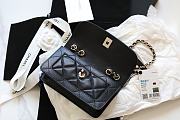 Chanel Flap Bag Lambskin Orange With Light Gold Double C Buckle Black –12×20×8cm - 4
