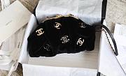 Chanel Cruise Badge Cloud Velvet Farbic Bag Black – AS2137 – 16x27.5x14cm - 1