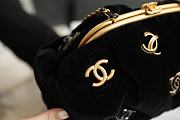 Chanel Cruise Badge Cloud Velvet Farbic Bag Black – AS2137 – 16x27.5x14cm - 3