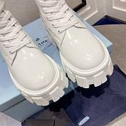 Prada Monolith Combat Boots White - 6