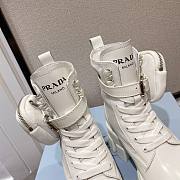 Prada Monolith Combat Boots White - 3
