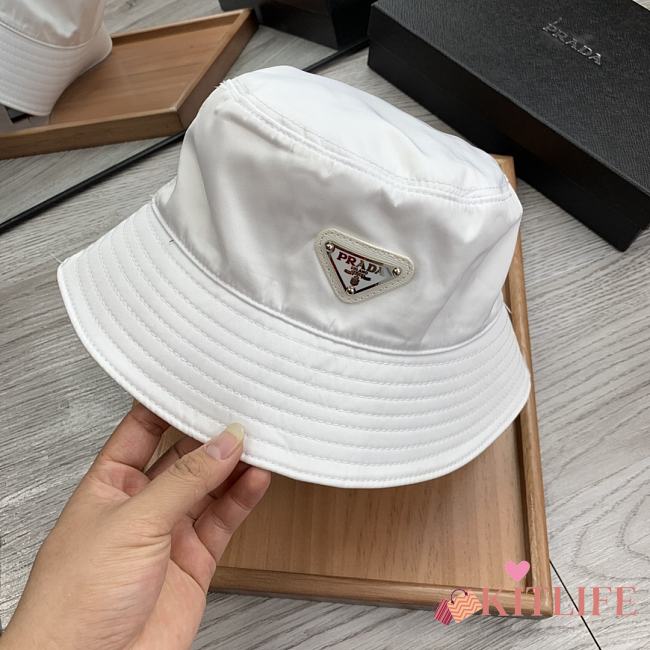 Prada Drill Bucket Hat White - 1