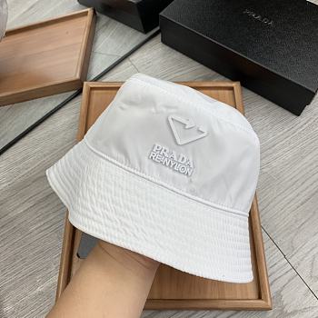 Prada Re Nylon Bucket Hat White