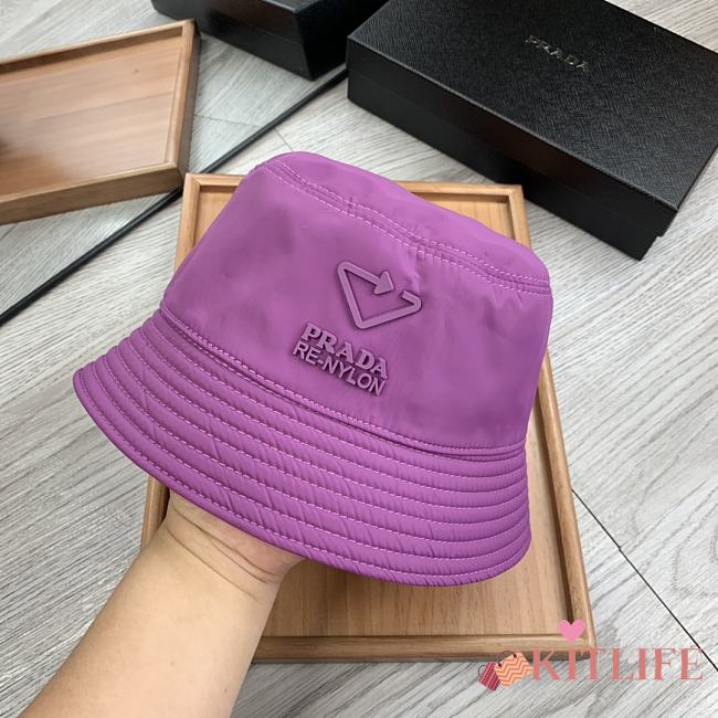 Prada Re Nylon Bucket Hat Purple - 1