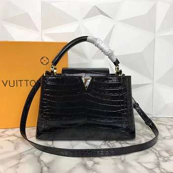 Kitlife Louis Vuitton Capucines Crocodilien Mat Black - 31cm