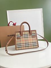 Burberry Title-Tyler Handbag Smooth Two-Tone Calfskin Leather Brown - 26 X 13.5 X 20cm - 3