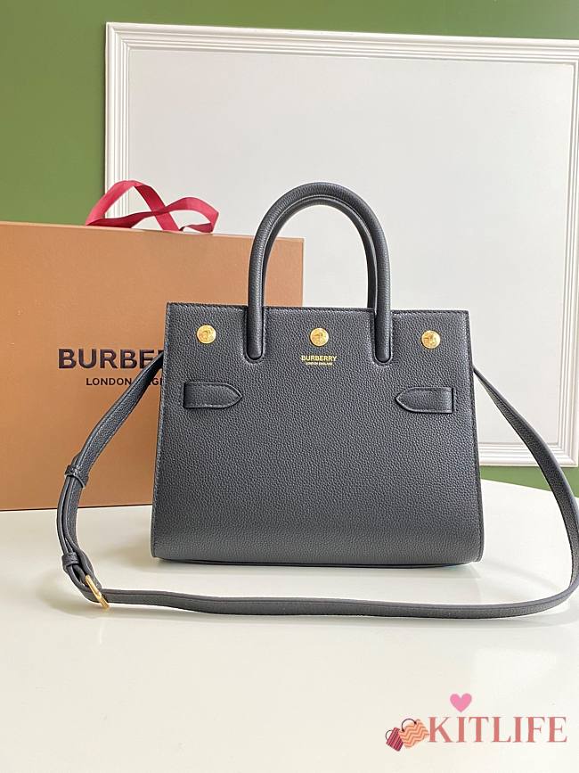 Burberry Title-Tyler Handbag Grained Leather Black – 26x13.5x20cm - 1
