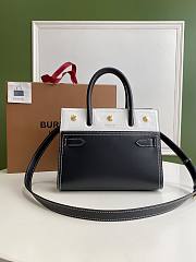 Burberry Title-Tyler Handbag Smooth Two-Tone Calfskin Leather Black/White - 26 X 13.5 X 20cm - 1