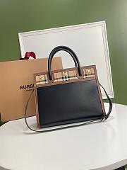 Burberry Title-Tyler Handbag Smooth Two-Tone Calfskin Leather Black - 32x15x25cm - 6