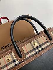 Burberry Title-Tyler Handbag Smooth Two-Tone Calfskin Leather Black - 32x15x25cm - 4