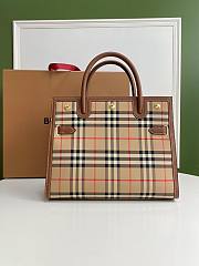 Burberry Title-Tyler Handbag Smooth Two-Tone Calfskin Leather Brown - 32x15x25cm - 1