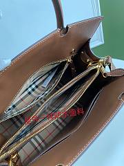 Burberry Title-Tyler Handbag Smooth Two-Tone Calfskin Leather Brown - 32x15x25cm - 6