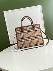 Burberry Title-Tyler Handbag Smooth Two-Tone Calfskin Leather Brown - 32x15x25cm - 3