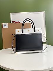 Burberry Title-Tyler Handbag Smooth Two-Tone Calfskin Leather Black/White - 32x15x25cm - 4