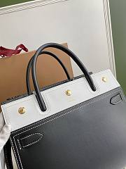 Burberry Title-Tyler Handbag Smooth Two-Tone Calfskin Leather Black/White - 32x15x25cm - 2