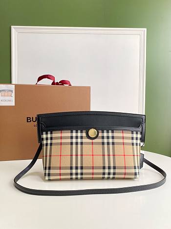 Burberry Society-Cerdy Clutch Bag Two-Tone Leather Black - 31 x 7 x 18cm