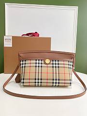 Burberry Society-Cerdy Clutch Bag Two-Tone Leather Brown - 31 x 7 x 18cm - 1