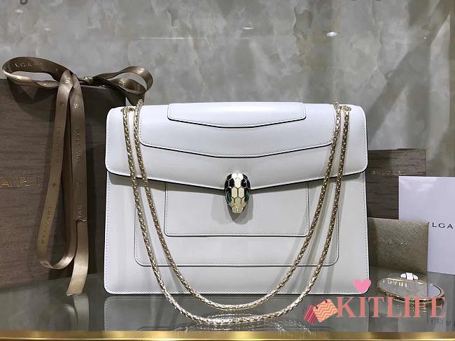 Bvlgari Serpenti Forever Shoulder Bag White – 35362 – 28x19x8cm - 1