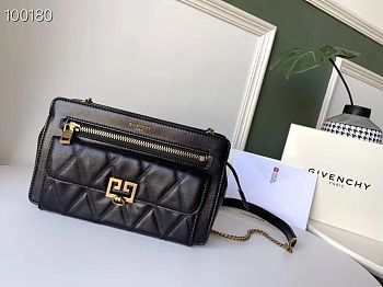 Givenchy Diamond Quilted Pocket Crossbody Black – 0168 - 22x13x7cm 