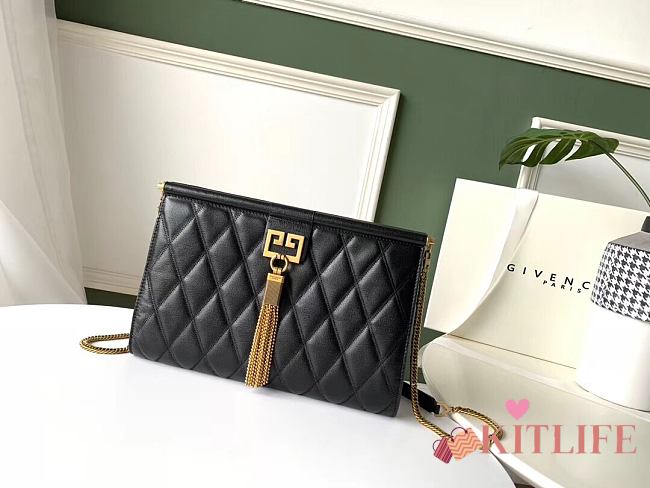 Givenchy GEM Bag In Diamond Quilted Leather Black – 29921 – 28x19x3cm  - 1