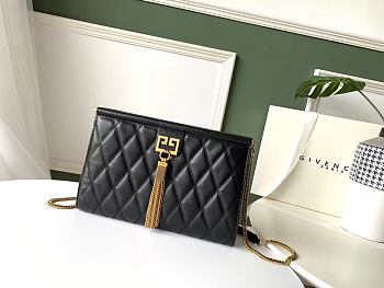 Givenchy GEM Bag In Diamond Quilted Leather Black – 29921 – 28x19x3cm 