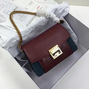 Givenchy Handbag Burgundy/Blue Gold Hardware – 22x14x8cm  - 5
